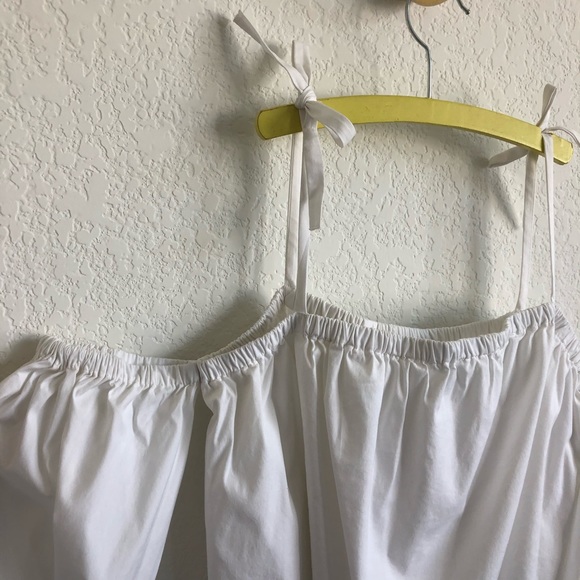 Milly Minis Oxford Cold-Shoulder Cotton Blouse Cri - Picture 3 of 8